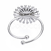 Non-Tarnish 304 Stainless Steel Open Cuff Finger Ring Cabochon Settings LS-STAS-T060-14P-2