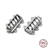 Anti-Tarnish Rhodium Plated 925 Sterling Silver Box Clasps STER-L057-017P-2