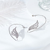 1 Pair Wing Alloy Rhinestone Cuff Earrings EJEW-LP0007-023P-3