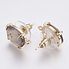 Faceted Glass Stud Earring Findings GLAA-F084-A06-2