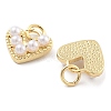 Brass Pave Cubic Zirconia Pendants KK-U009-10E-G-2