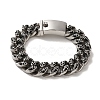 304 Stainless Steel Skull Cuban Link Chain Bracelets for Women Men BJEW-Q341-06E-AS-1