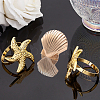 Gorgecraft 6 Pcs 2 Styles Alloy Napkin Rings AJEW-GF0002-73G-5