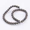 Natural Pyrite Beads Strands G-P303-03-10mm-16-2