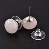 Rose Quartz Stud Earrings X-G-F267-09H-2