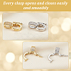 Olycraft 6Pcs 2 Colors Brass Micro Pave Clear Cubic Zirconia Twister Clasps KK-OC0001-47-4