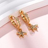 Starfish Brass Micro Pave Cubic Zirconia Hoop Earrings EJEW-F384-14G-01-2