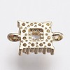 Brass Micro Pave Cubic Zirconia Links X-ZIRC-F084-53G-2