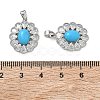 Brass Micro Pave Clear Cubic Zirconia Pendants KK-C172-22P-3