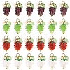 5Pcs Grape Handmade Lampwork & Resin & Acrylic Pendants PALLOY-YW00128-01-2