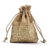 Polyester Imitation Burlap Packing Pouches Drawstring Bags ABAG-R005-9x7-15-4