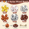 DIY Sports Natural Wood & Jute Cord Pendant Decoration Making Kits WOOD-YW0010-55-2