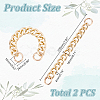 2Pcs Aluminum Curb Chain Purse Strap Extender FIND-HY0004-37LG-2