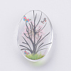 Inner Flower Glass Gabochons GGLA-S027-25x18-07-3