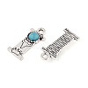 Synthetic Turquoise & Alloy Pendants PALLOY-H146-01AS-I-2