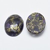 Brass Line Amethyst Cabochons X-G-E464-42F-2