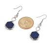 Hexagon Natural Lapis Lazuli Dangle Earrings EJEW-K298-01P-04-5