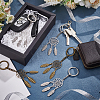 12Pcs 2 Colors Woven Net/Web with Feather Pendant Alloy Keychain KEYC-NB0001-58-4