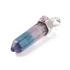 Natural Bullet Fluorite Pointed Pendants X-G-E308-C11-3