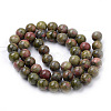 Natural Unakite Beads Strands G-S259-14-8mm-2