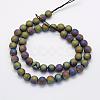 Electroplate Natural Druzy Agate Beads Strands G-G708-8mm-07-2