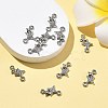 SHEGRACE Brass Micro Pave Clear Cubic Zirconia Double Star Links Connector Charms XGRQ2O669-454P-4