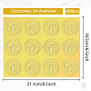 34 Sheets Self Adhesive Gold Foil Embossed Stickers DIY-WH0509-019-2