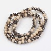 Electroplate Opaque Glass Beads Strands EGLA-A034-P4mm-P07-2