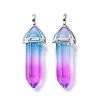 Faceted Bullet Glass Pointed Pendants KK-E282-01P-04-2
