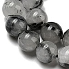 Grade A Natural Tourmalinated Quartz/Black Rutilated Quartz Beads Strands G-R494-A06-03-3