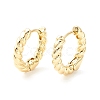 Brass Twisted Rope Chunky Hinged Huggie Hoop Earrings for Women EJEW-P196-25G-1