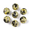 Bohemian Style Printed Schima Wood Beads WOOD-T032-31G-1