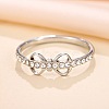 201 Stainless Steel Rhinestone Finger Rings WG06442-03-1