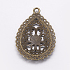 Teardrop Alloy Pendant Rhinestone Settings EA005Y-AB-3