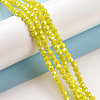 Faceted Round Full Rainbow Plated Electroplate Glass Beads Strands EGLA-J130-FR05-5
