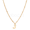 1Pc Brass Chain & 304 Stainless Steel Letter Pendant Necklaces NJEW-LP0001-35J-G-1