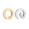 2Pcs 2 Colors 925 Sterling Silver Spring Gate Rings with 925 Stamp STER-PH0004-27B-6