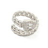 Brass Micro Pave Cubic Zirconia Cuff Rings RJEW-I103-053P-2