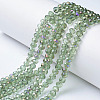 Electroplate Transparent Glass Beads Strands EGLA-A034-T6mm-F18-1