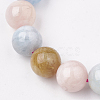 Natural Morganite Stretch Bracelets BJEW-S138-02F-12mm-3