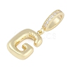 Brass Micro Pave Clear Cubic Zirconia Pendants KK-M289-01G-G-2