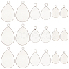 60Pcs 3 Styles 304 Stainless Steel Pendant Cabochon Settings STAS-SC0006-17-1