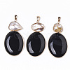 Natural Agate Big Pendants G-N326-25-3