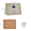 Leaf Pattern Kraft Envelopes and Greeting Cards Set DIY-CP0001-78-1