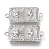 Brass Micro Pave Cubic Zirconia Links Connectors ZIRC-F116-21-P-1