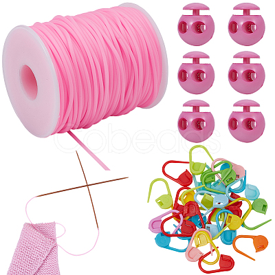 30Pcs Eco-Friendly ABS Plastic Knitting Crochet Locking Stitch Markers Holder IFIN-SC0001-96A-1