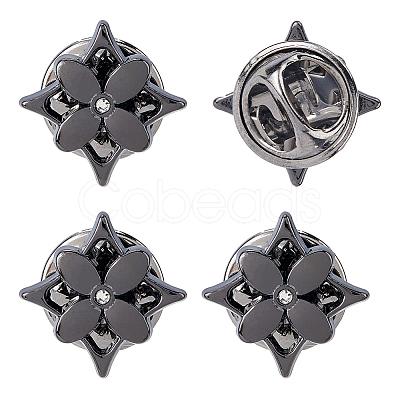 20Pcs Flower Alloy Rhinestone Lapel Pin Backs for Backpack Clothes JEWB-FH0002-72B-1