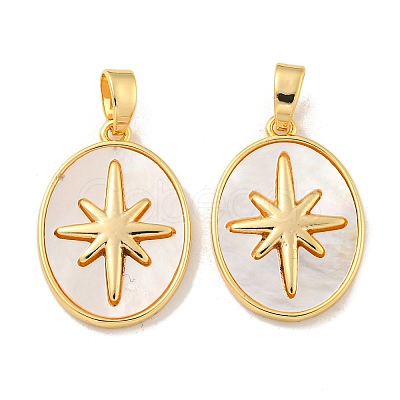 Natural White Shell Pendants KK-A214-24G-1