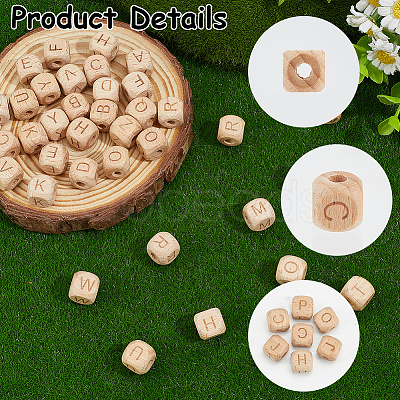 156Pcs 26 Styles Wood European Beads WOOD-SC0002-29-1
