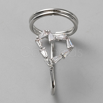 Alloy Micro Pave Cubic Zirconia Women Finger Nail Rings MRMJ-WH0002-08P-01-1